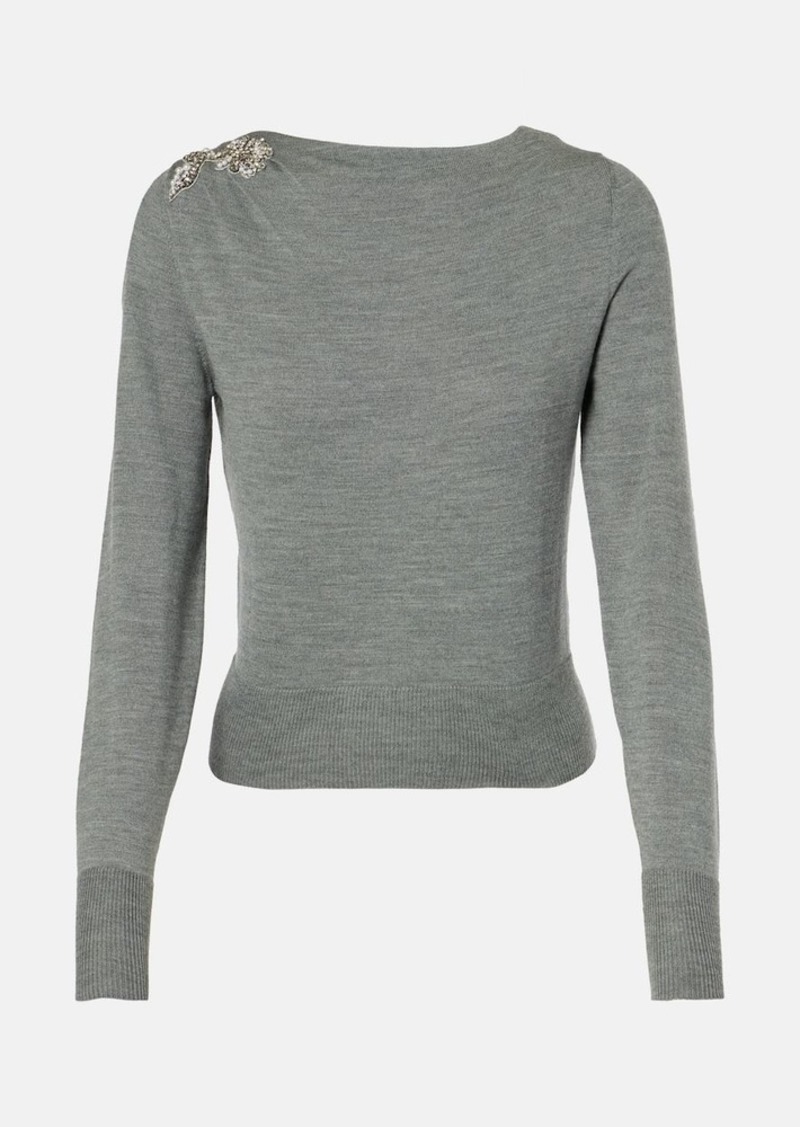 Erdem Embellished wool sweater