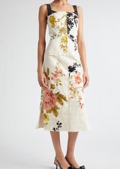 Erdem Embroidered Cotton & Silk Cocktail Dress