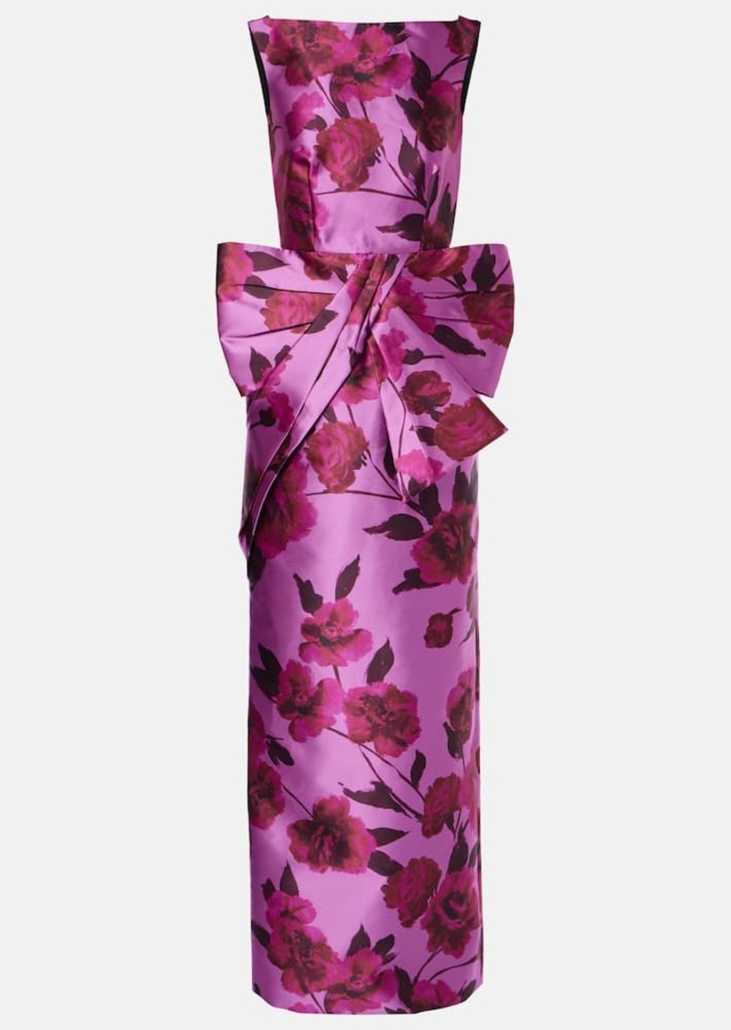 Erdem Floral bow-detail mikado gown