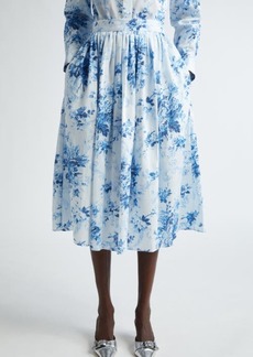 Erdem Floral Print Full Midi Skirt