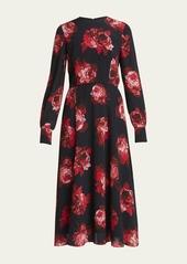 Erdem Floral Print Midi Dress