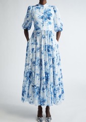 Erdem Floral Print Tiered Dress