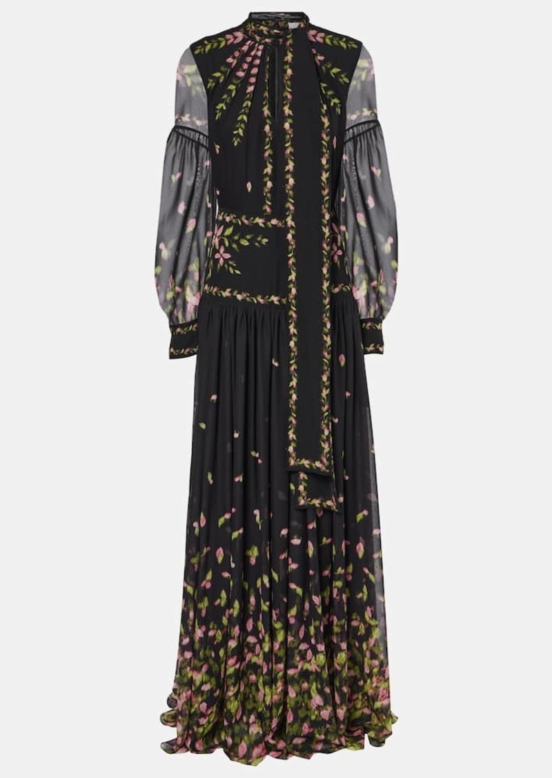 Erdem Floral silk voile gown