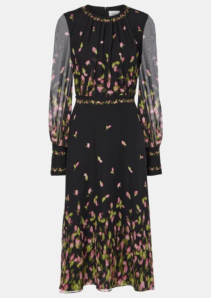 Erdem Floral silk voile midi dress