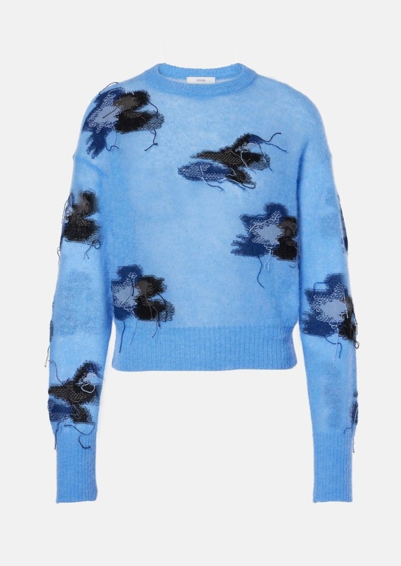 Erdem Intarsia cotton, alpaca, and wool-blend sweater