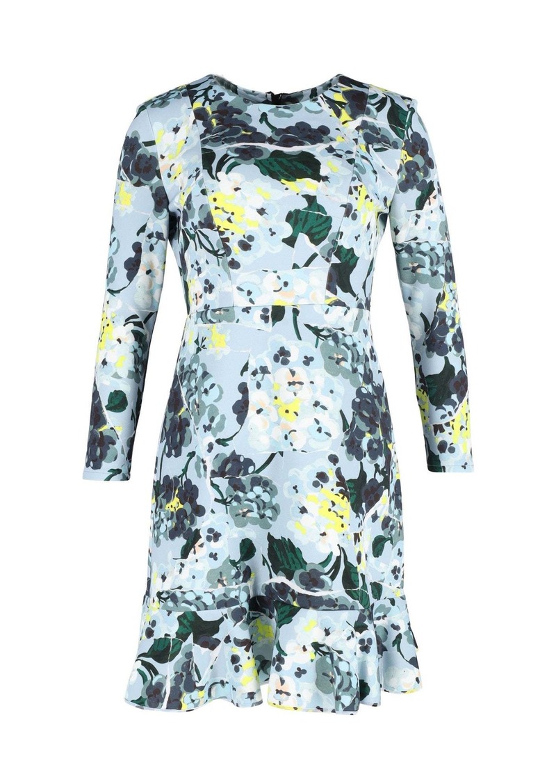 Erdem Judy Floral-Print Mini Dress in Blue Polyester