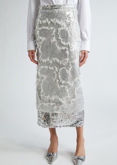 Erdem Sequin Embroidered Pencil Skirt