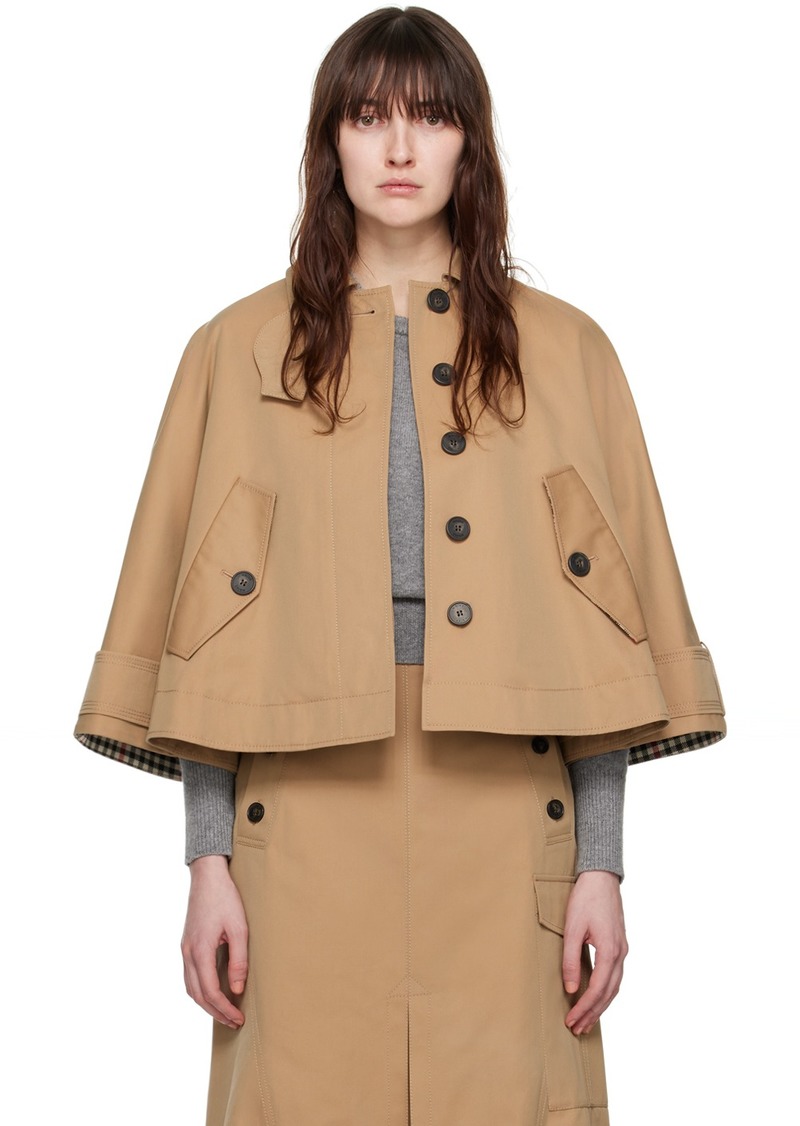 Erdem Tan Cropped Trench Coat