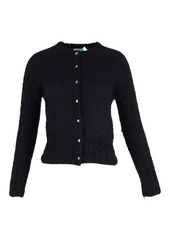 Erdem Vanessa Crystal-Button Knit Cardigan in Black Mohair