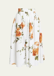 Erdem Voluminous Floral Midi Skirt