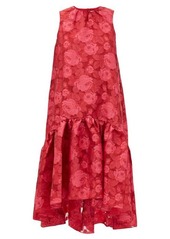 Erdem Winsloe drop-hem floral-jacquard organza dress