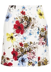 Erdem Woman Adele Floral-print Stretch-cotton Canvas Mini Skirt White