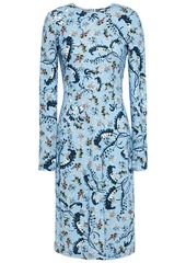 Erdem Woman Eileen Floral-print Ponte Dress Light Blue