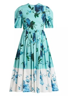 Erdem Floral Cotton A-Line Midi-Dress