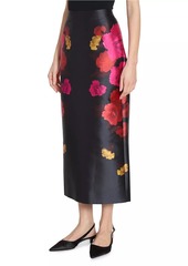 Erdem Floral Cotton-Blend Midi Pencil Skirt