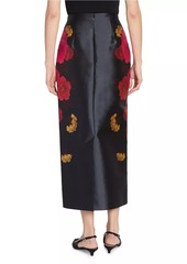 Erdem Floral Cotton-Blend Midi Pencil Skirt