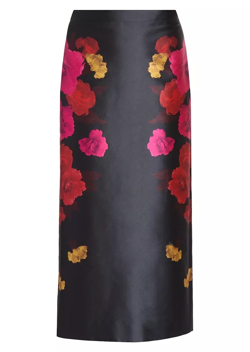 Erdem Floral Cotton-Blend Midi Pencil Skirt