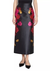 Erdem Floral Cotton-Blend Midi Pencil Skirt