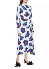 Erdem Floral Draped Midi-Dress