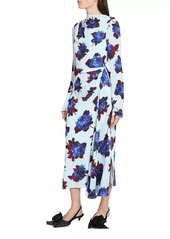 Erdem Floral Draped Midi-Dress