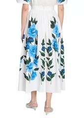 Erdem Floral Poplin Midi Skirt