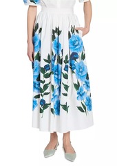 Erdem Floral Poplin Midi Skirt