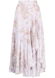 Erdem floral-print asymmetric skirt