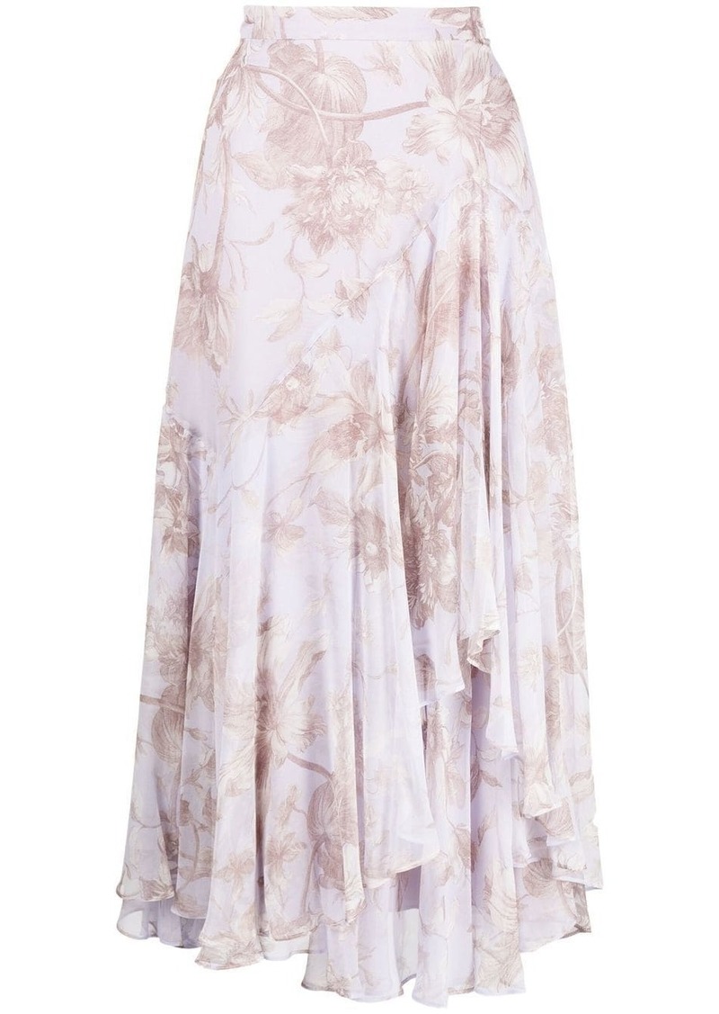 Erdem floral-print asymmetric skirt