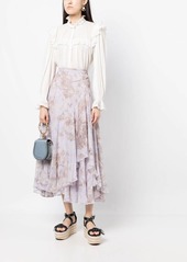 Erdem floral-print asymmetric skirt