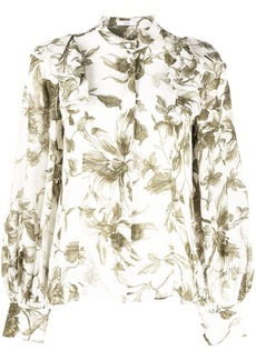 Erdem floral-print bishop-sleeve blouse