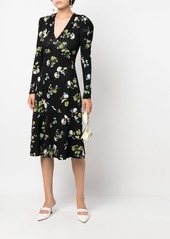 Erdem floral-print puff-shoulder dress