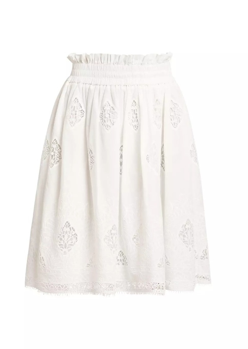 Erdem Gathered Embroidered Miniskirt