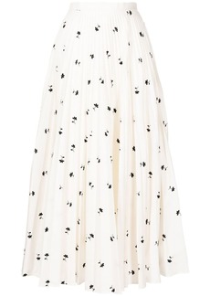 Erdem Nesrine floral-embroidered poplin skirt