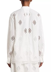 Erdem Open-Back Lace-Paneled Shirt