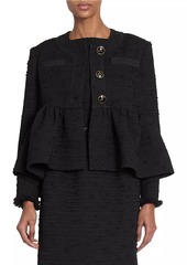 Erdem Tweed Crop Peplum Jacket