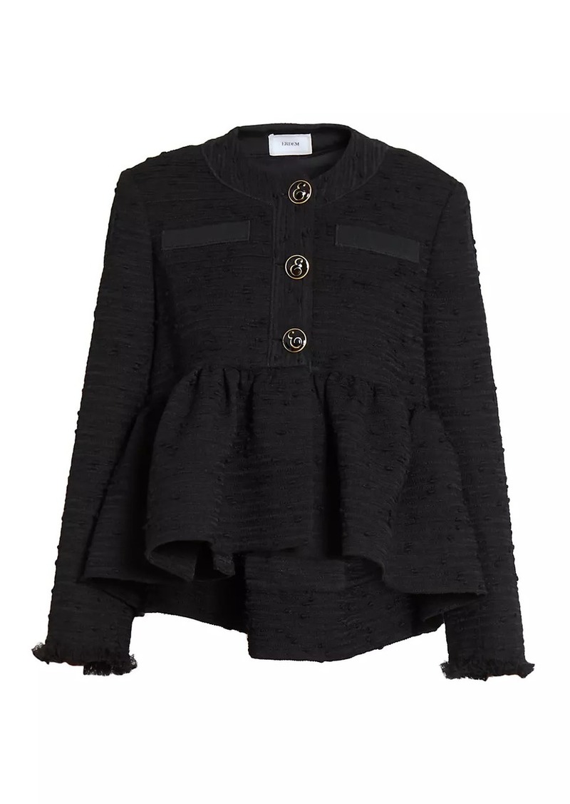 Erdem Tweed Crop Peplum Jacket