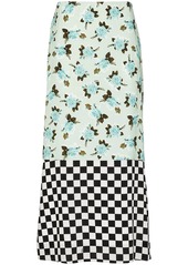Erdem Vaughn dual-pattern skirt