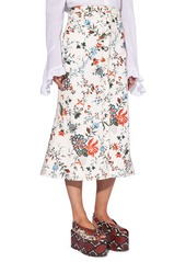 Women's Erdem Victorine Floral A-Line Stretch Cotton Skirt