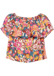 Eres Cardamone floral-print bardot top