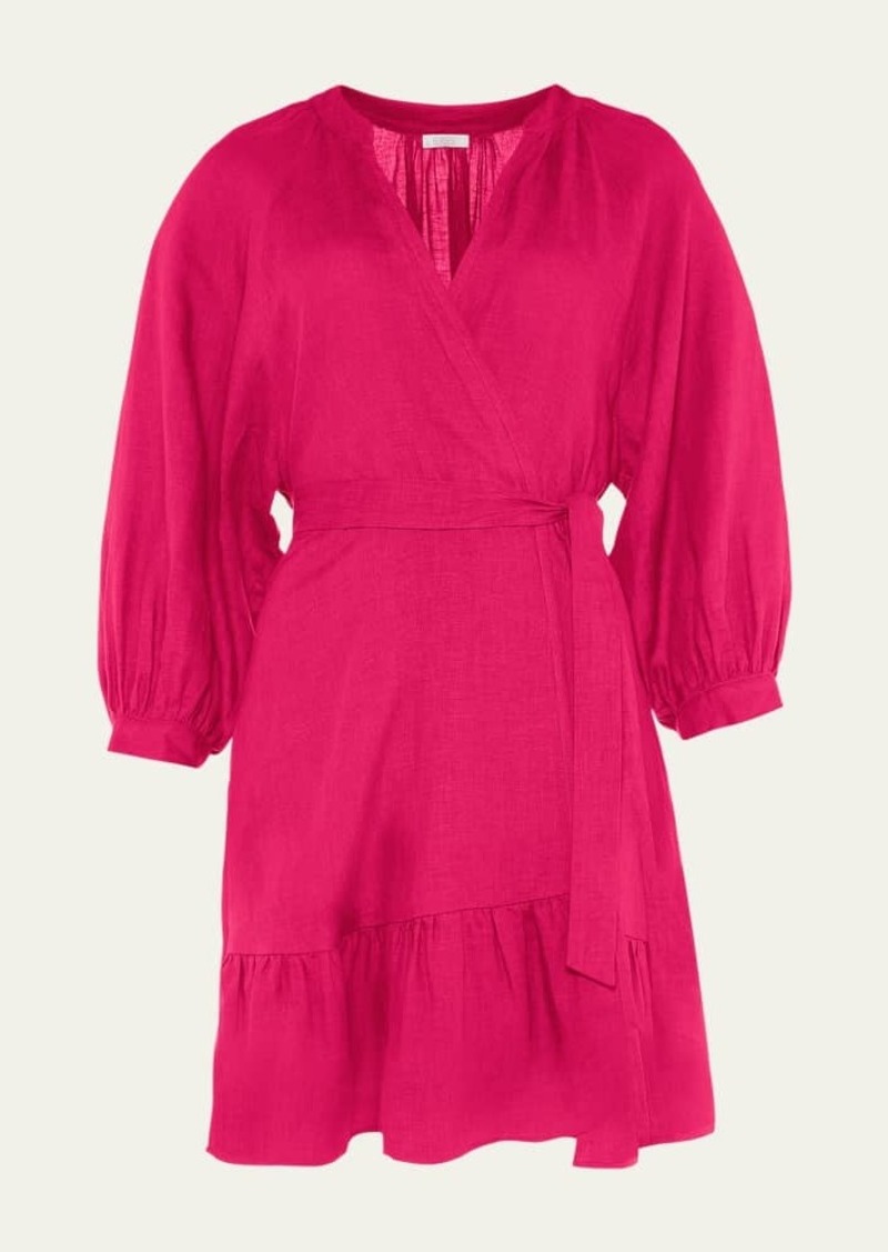 Eres Aimant Mini Linen Wrap Dress