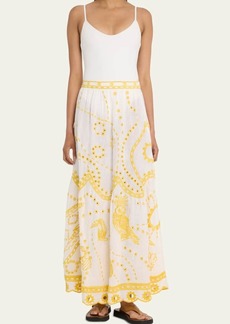 Eres Ambra Tropical Embroidered Maxi Skirt