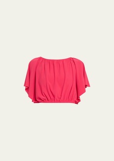 Eres Solal Cropped Butterfly-Sleeve Top