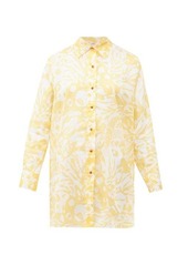 Eres Turtle Coralsand-print cotton shirt cover up