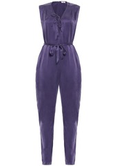 Eres - Gallery lace-up washed-silk jumpsuit - Purple - 2