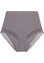 Eres Woman Peau D'ange Radieuse Mesh-trimmed Stretch-jersey High-rise Briefs Taupe
