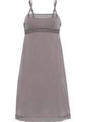 Eres Woman Peau D'ange Vaporeuse Mesh-trimmed Stretch-jersey Chemise Taupe
