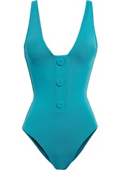 Eres Woman Pop Inside Button-detailed Swimsuit Turquoise