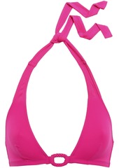 Eres Woman Studio Compact Ring-embellished Halterneck Bikini Top Fuchsia