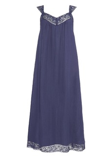 Eres Meridienne lace-trimmed long nightdress