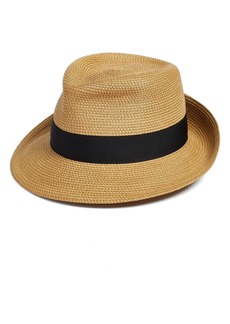 Eric Javits Classic Squishee(R) Packable Fedora Sun Hat in Natural/Black at Nordstrom